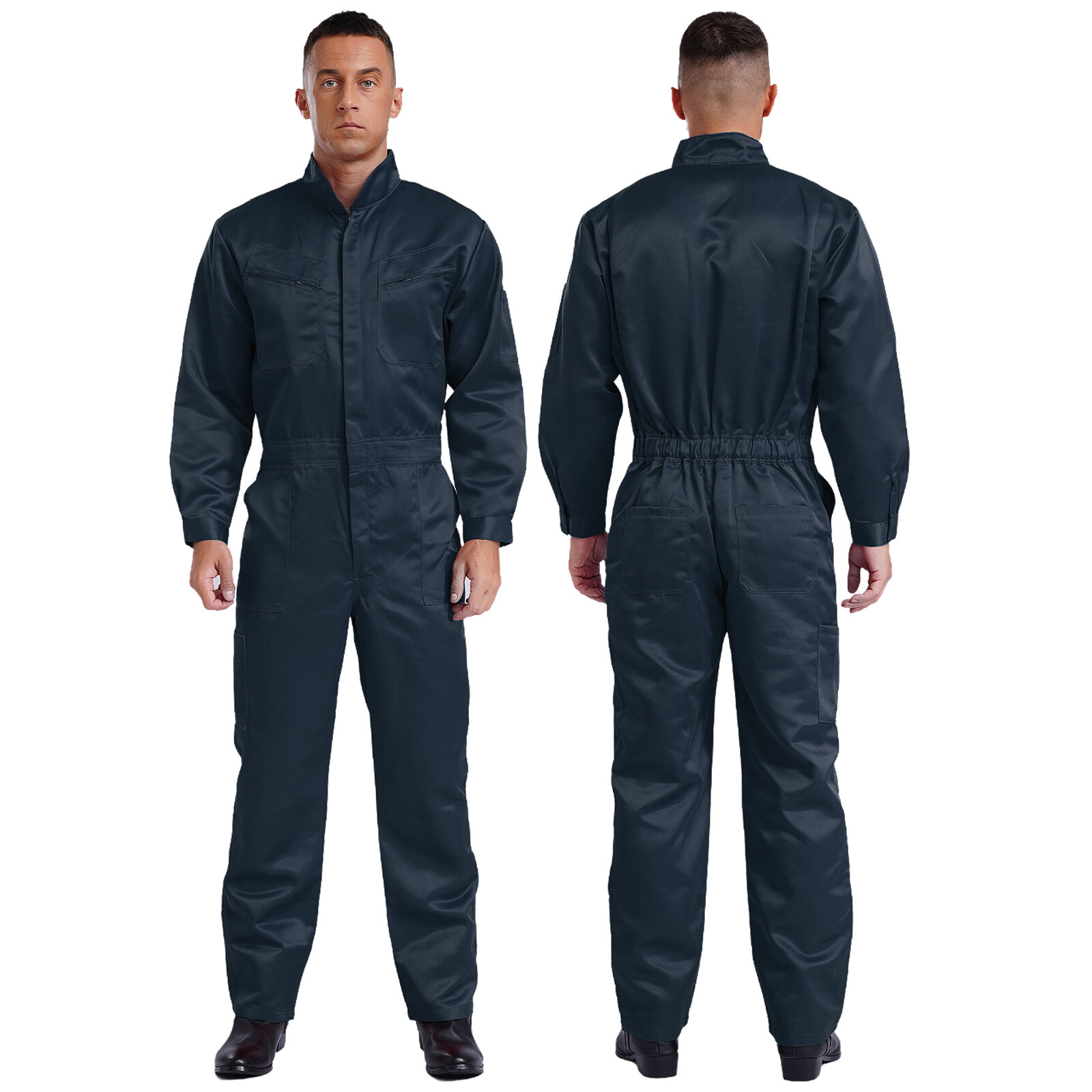 US Men’s Cotton Work Coveralls Long Sleeve Dustproof Multiple Pockets Romper