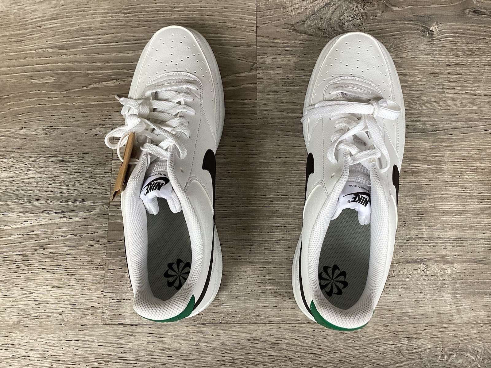 Nike Court Vision Low Mens 13 Next Nature White Black Green Sneakers DH2987-110