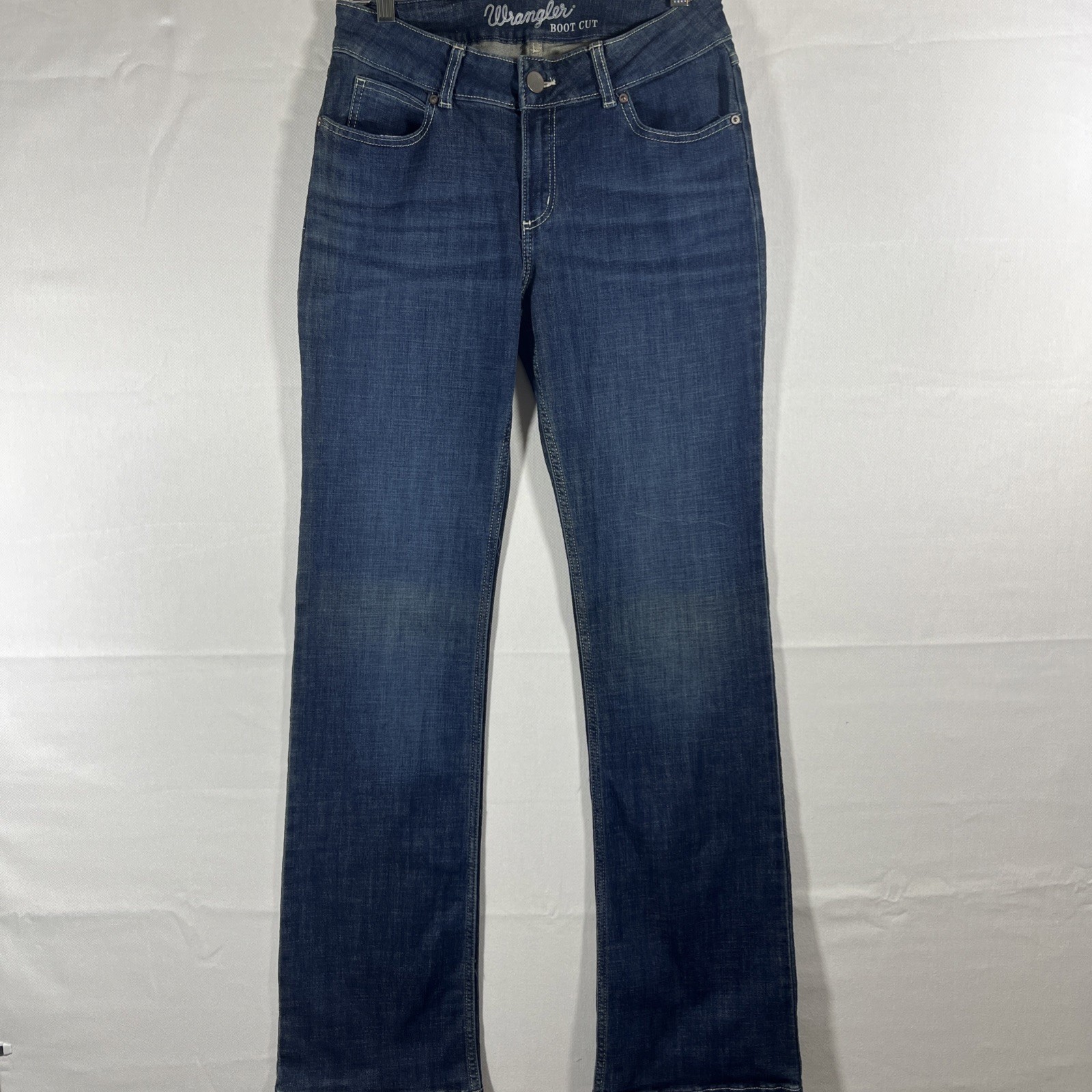 Wrangler Jeans Womens 7×34 Blue Boot Cut 09MWZDO Western Cowboy Rodeo Stretch