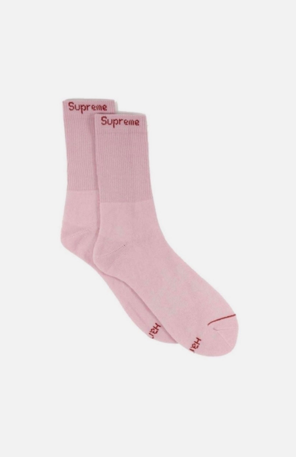 Supreme/Hanes Pink Crew Socks Authentic 4 Pack Size 6-12 Fast Free Shipping 🚚