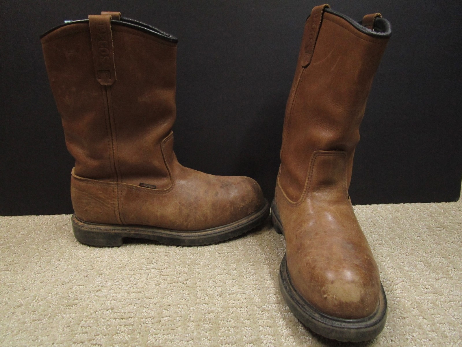 Red Wing Pecos Boots Men 11EE Brown Steal Safety Toe Leather Pull On Oil Field