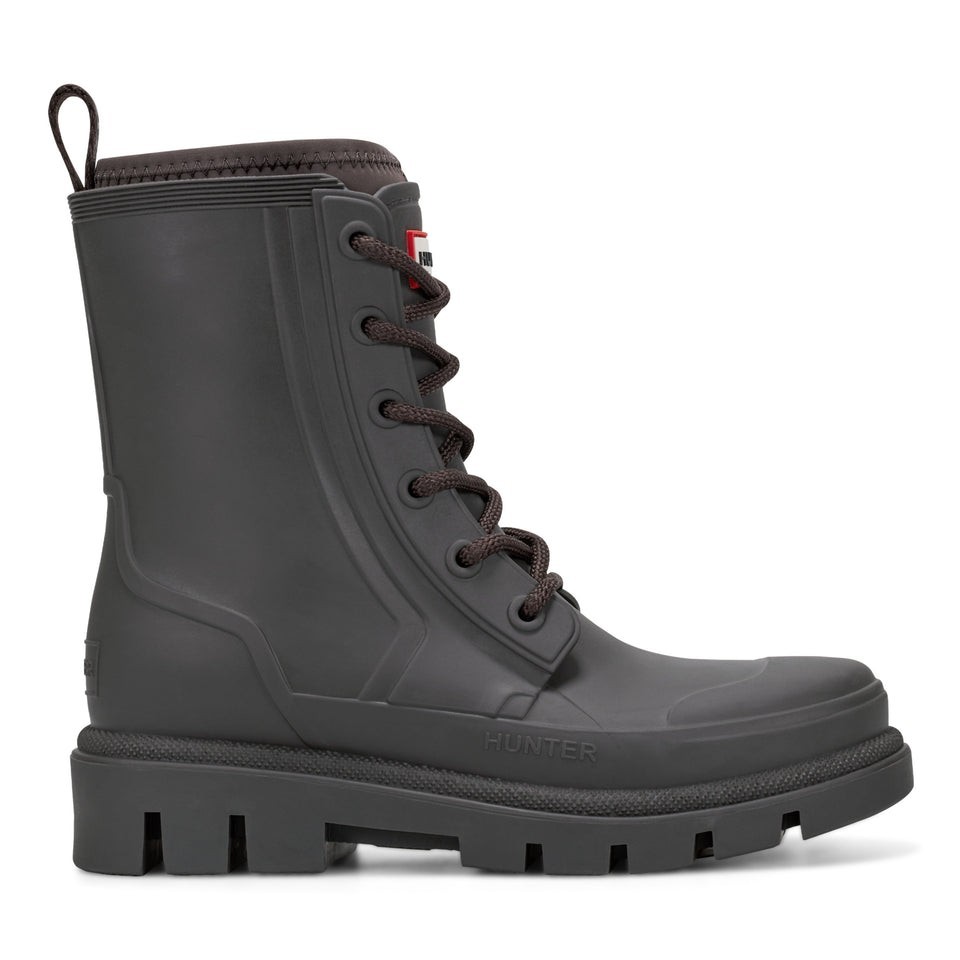 Hunter Diana Waterproof Lace Up Rain Boots Dark Brown Gray Neoprene Women’s 9 M