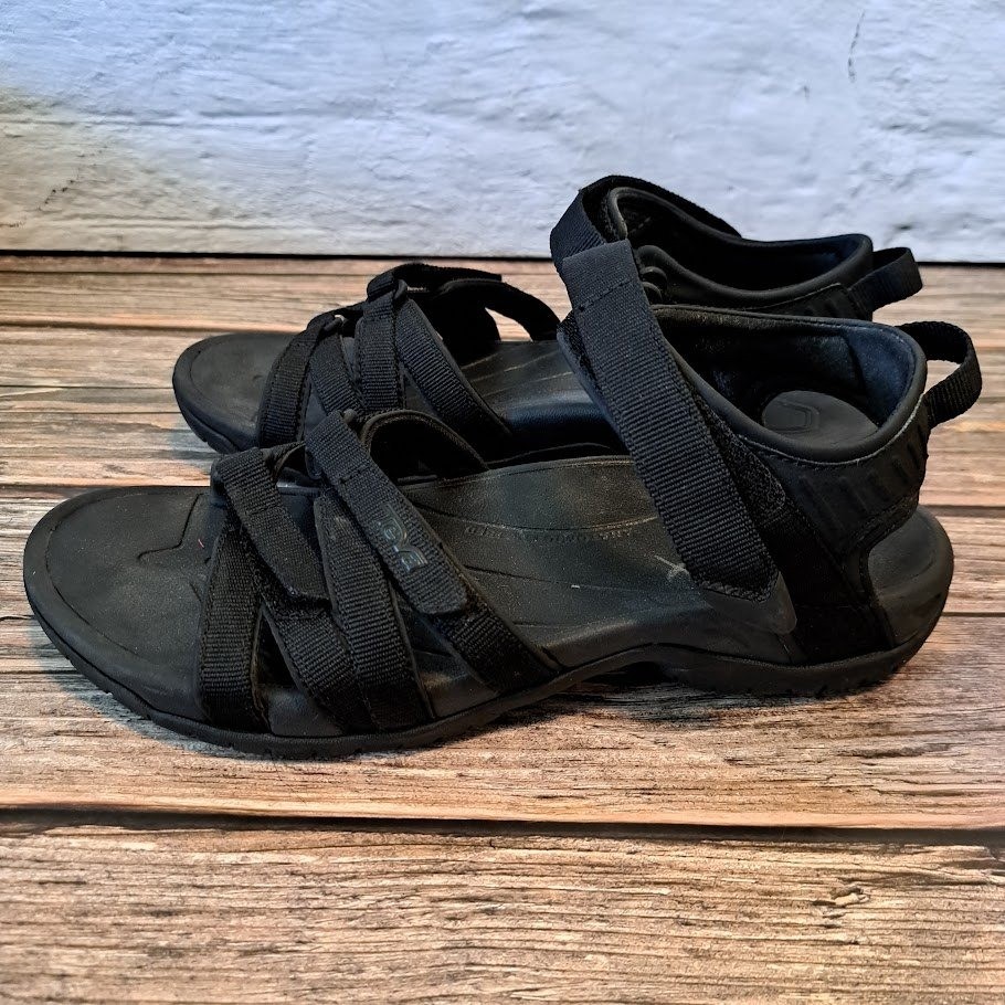 Teva Tirra Black Sport Sandals Womens 9 Hiking Water Shoes Strappy Walking