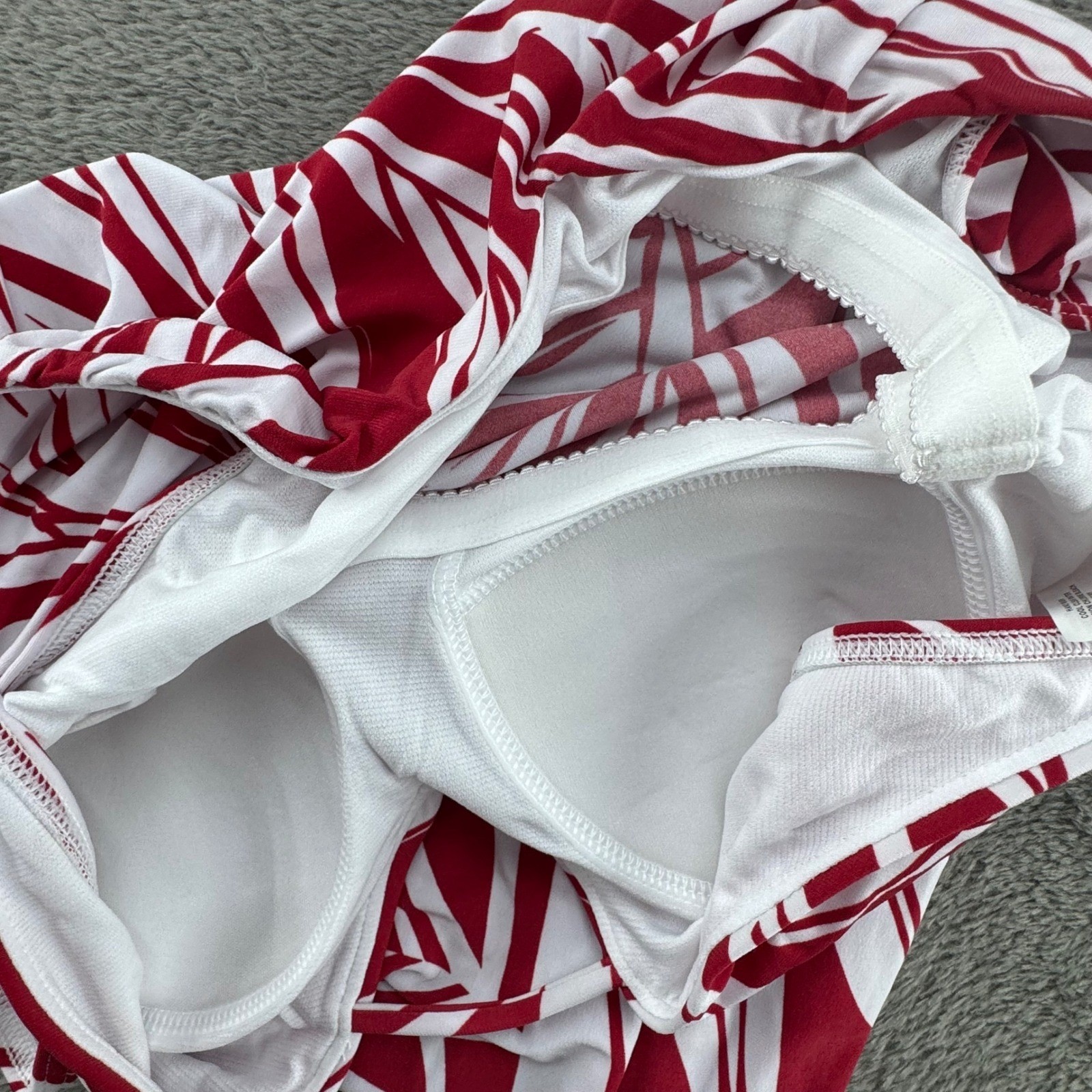 Dreamsuit by Miracle Brands Tankini Top Womens 10 Red White NEW Tropical Palm