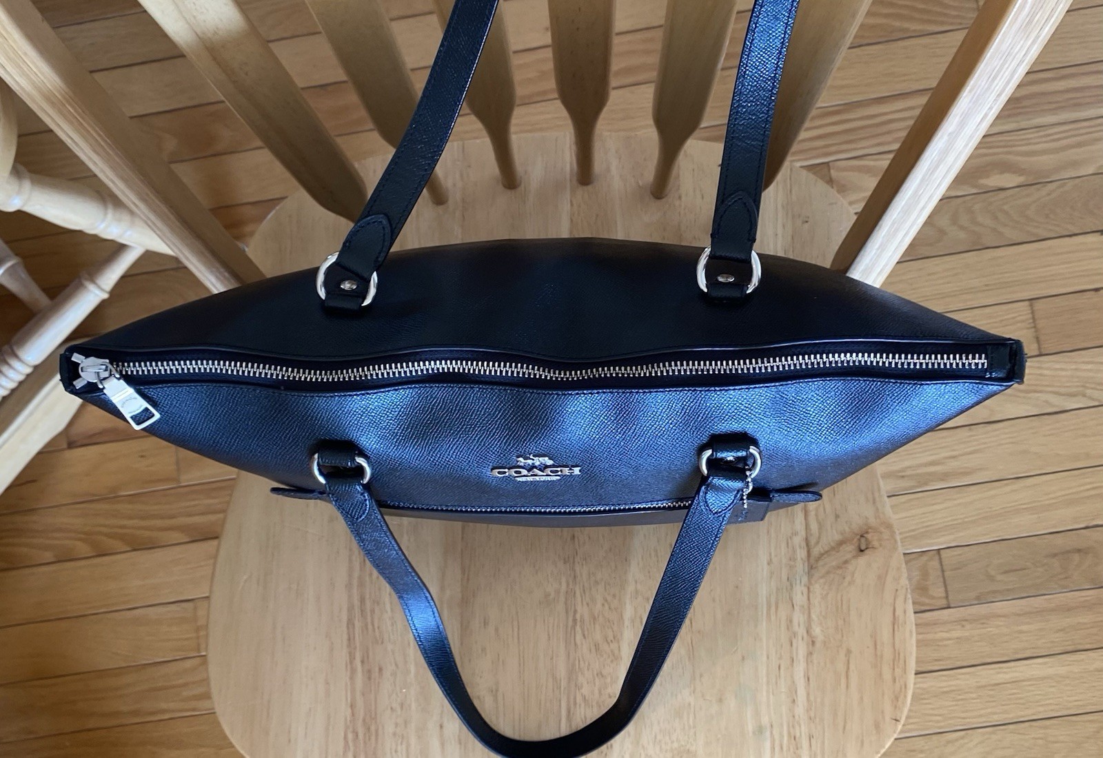 Coach F79608 Gallery Tote In Black Crossgrain Leather