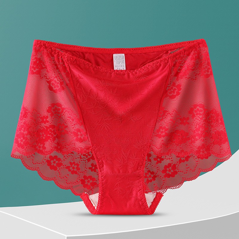 Women High Waist Lace Seamless Breathable Sexy Knickers Briefs Panties L-4XL