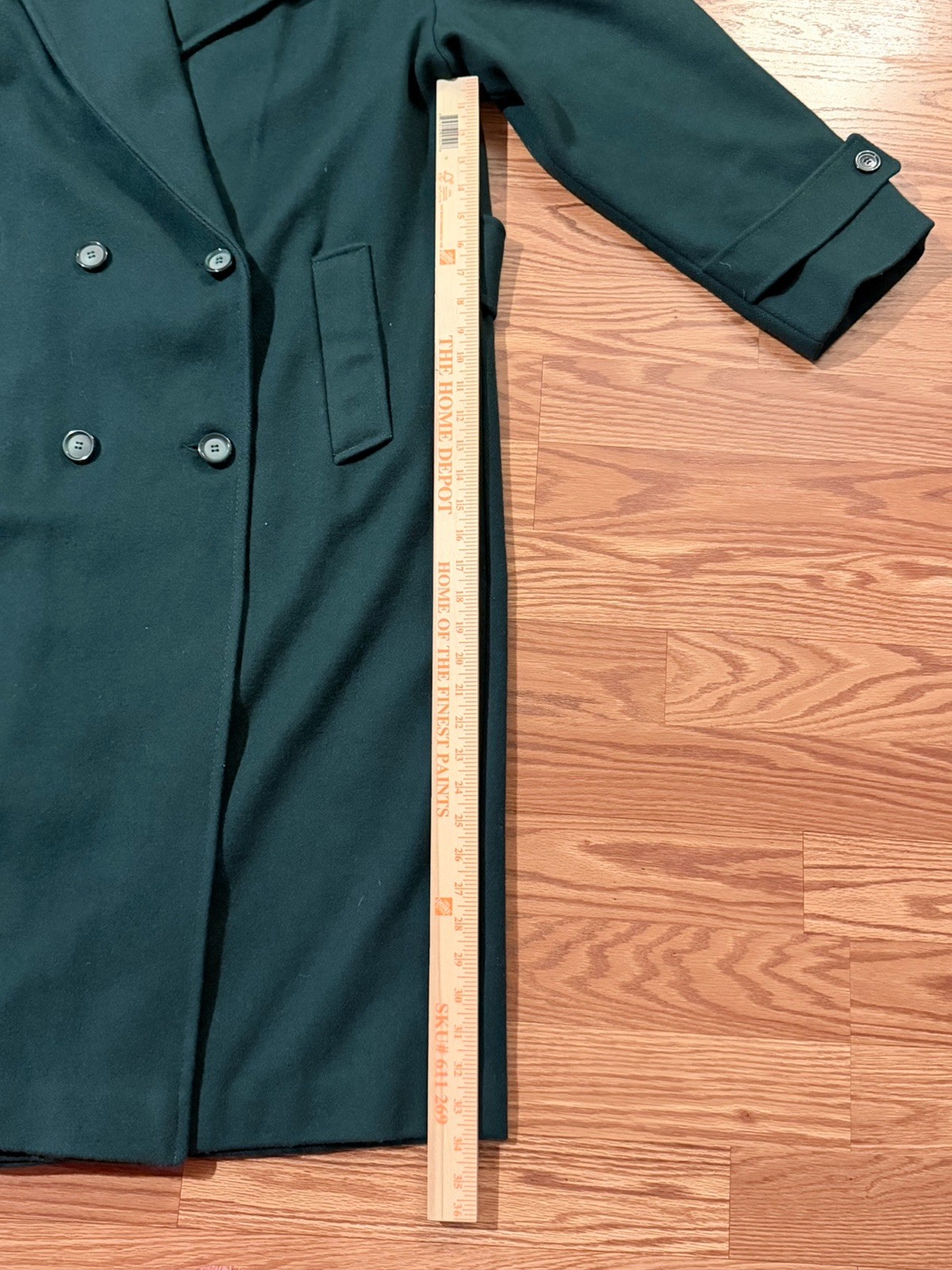 Vintage Alorna 100% wool Women’s Coat Teal green Long Double Breasted USA large
