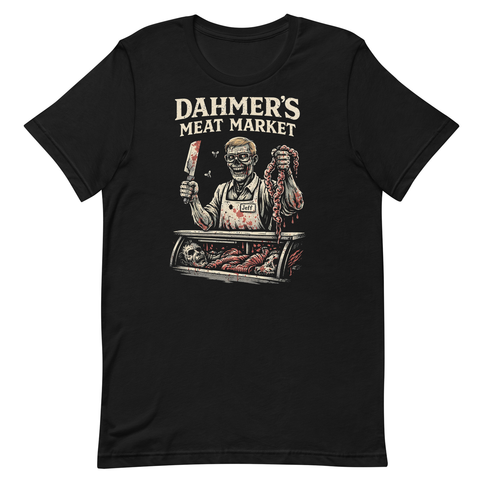 Dahmer’s Meat Market T-Shirt Retro True Crime Horror Graphic Tee Creepy XS-5XL