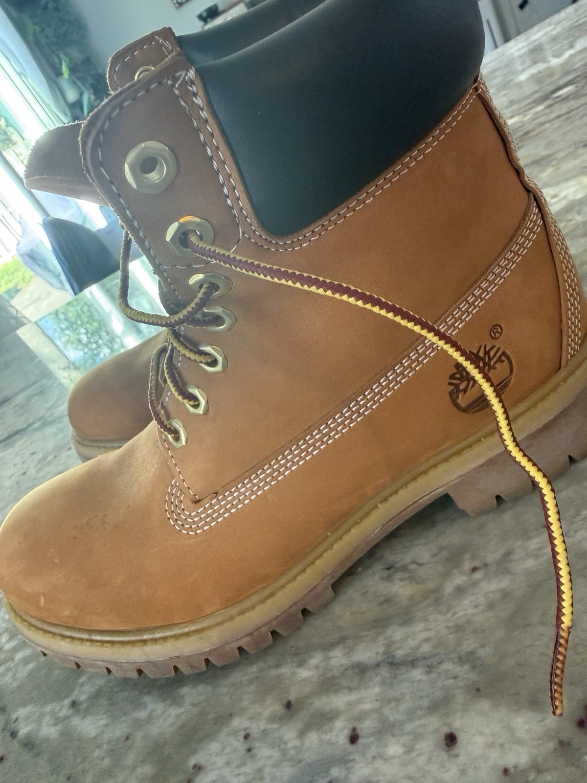 Timberland 10061024 Men’s Premium 6″ Waterproof Boots – Wheat Nubuck, Size 7.5