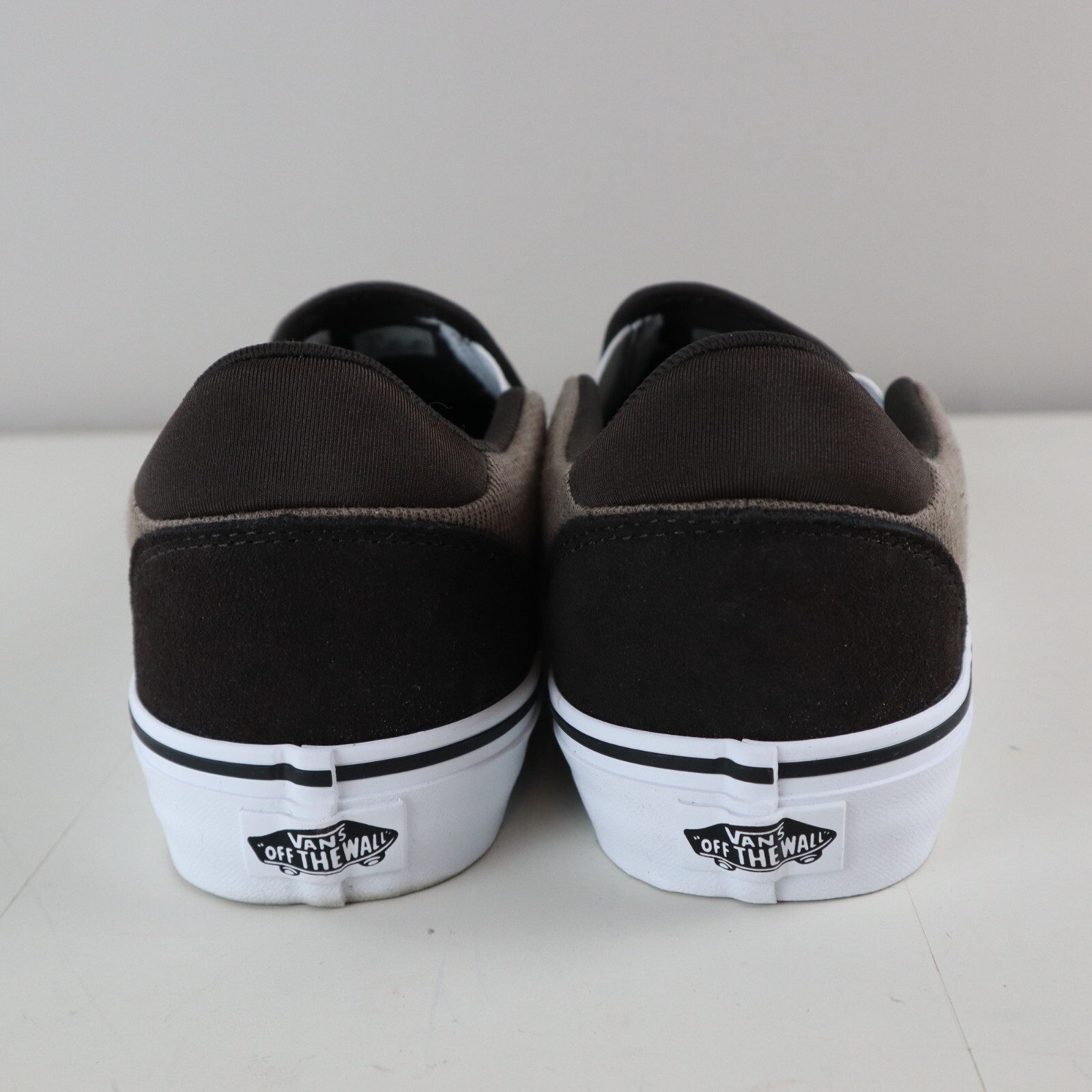 Vans Sneakers Mens 9 Brown Olive Asher Deluxe Cozy Knit Slip On Shoes Skate NEW