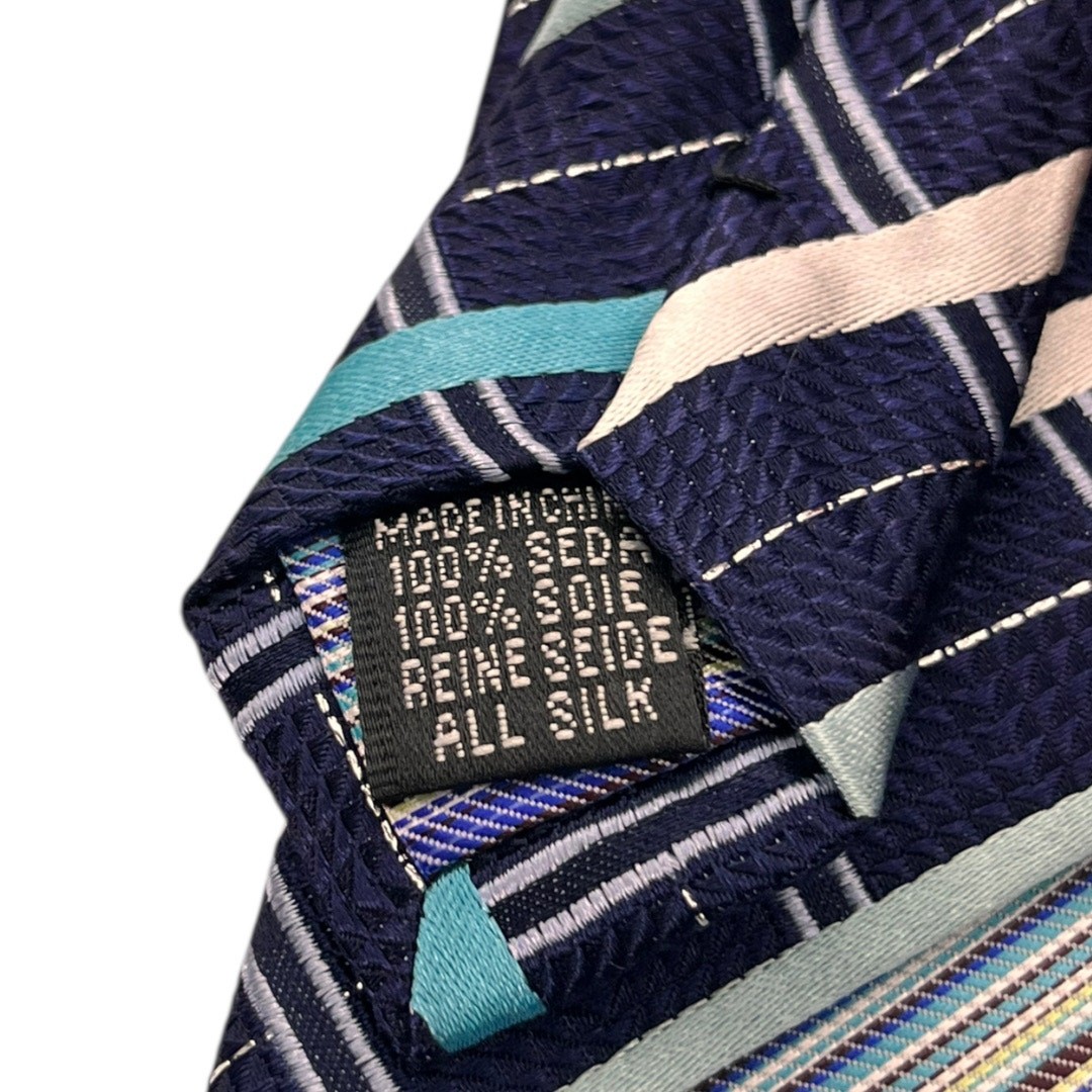 62″ Charles Wain by Uomo Venetto Mens Tie Silk Blue Teal White Business
