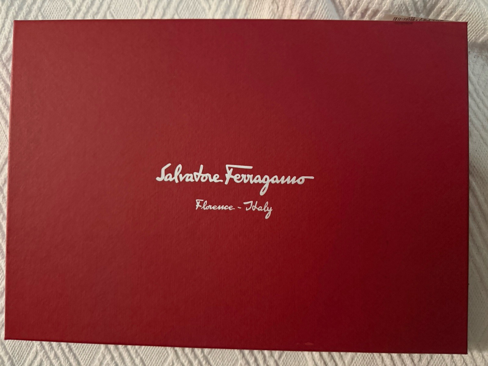 Ferragamo Zoomed Graphic Letter Print Zip Case Calf Leather Sleeve *Retail W/box