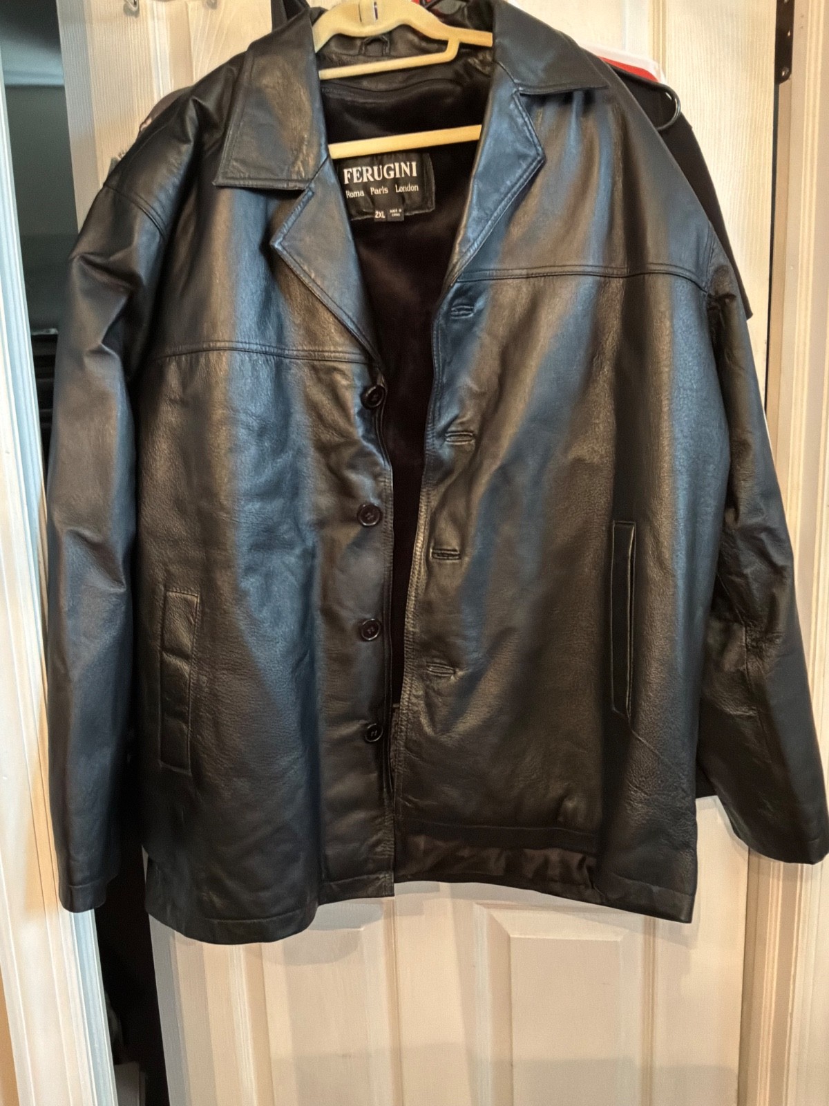 Mens Ferugini leather jacket with removal insulated lining 2 X