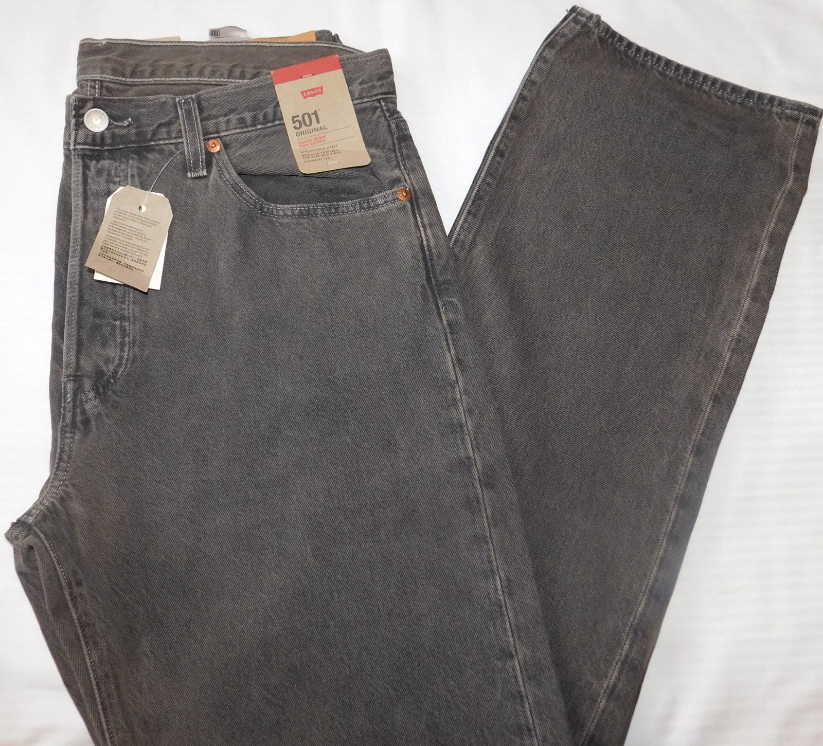 LEVIS 501 Original Jeans Straight Leg Sits at Your Waist We are Coated GD Grey