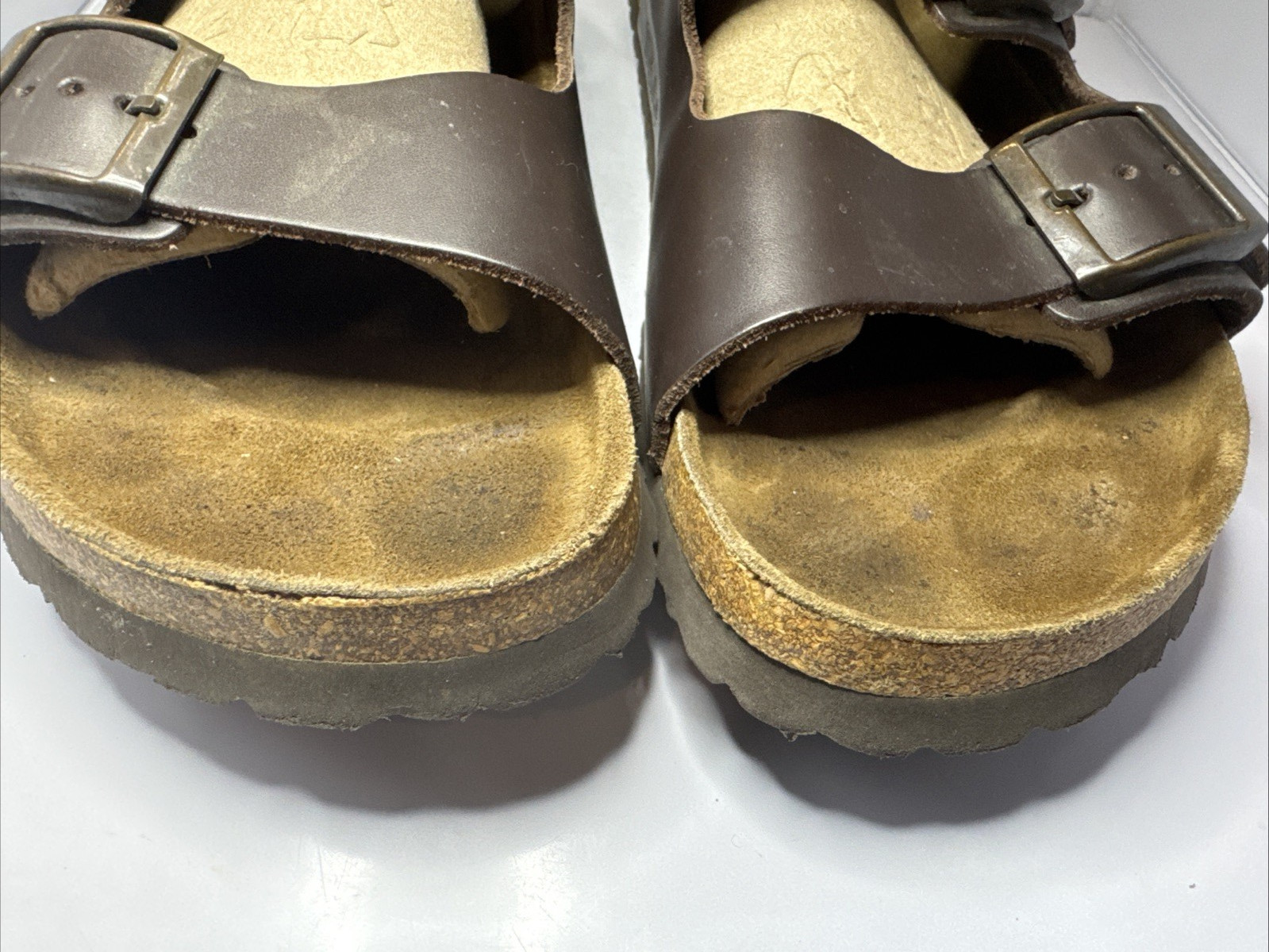 Betula Birkenstock 285 Double Strap Sandals EU 44 9.5 M11 Dark Brown w/Backstrap