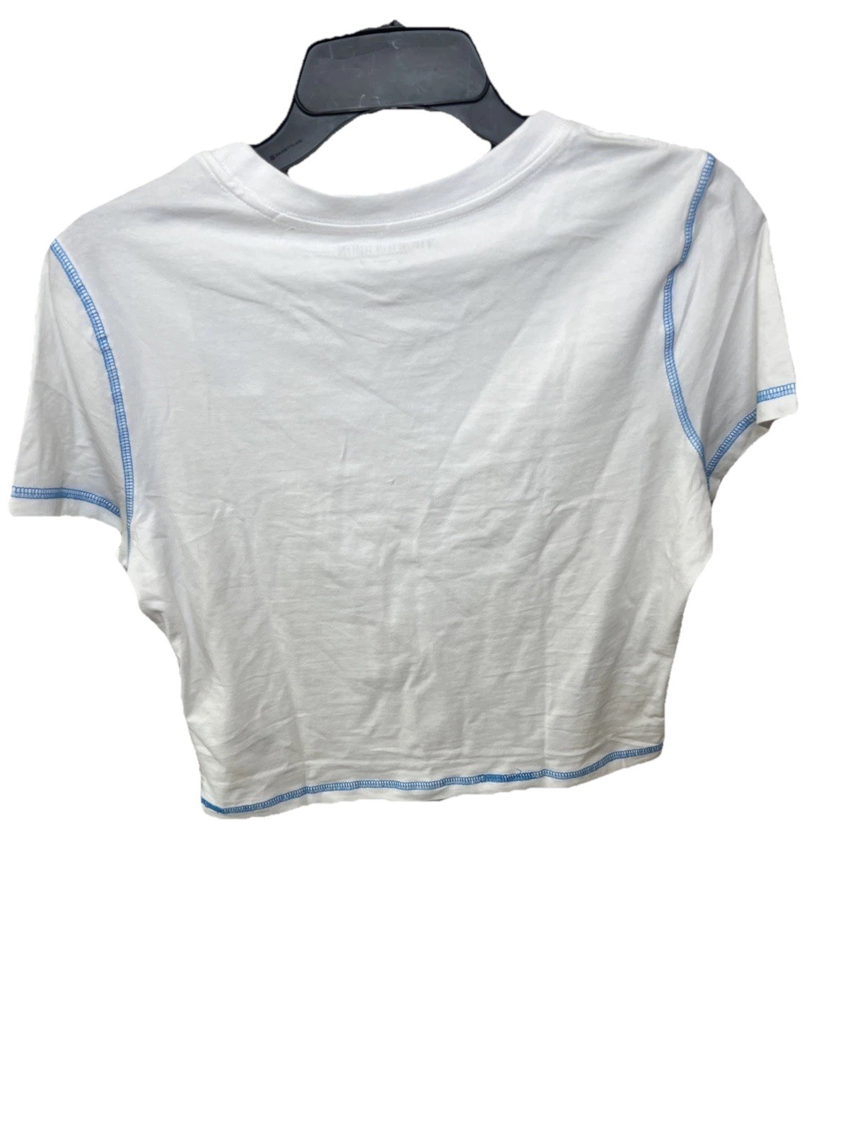 NWT True Religion Baby Tee Optic White Contrast Stitch Size L Cropped Versatile