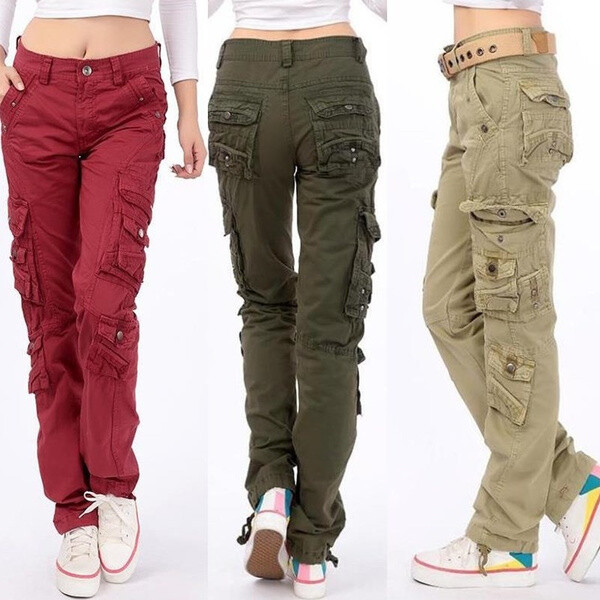 Womens Cargo Utility Work Hiking Army Military Multi Pockets Combat Casual Pants