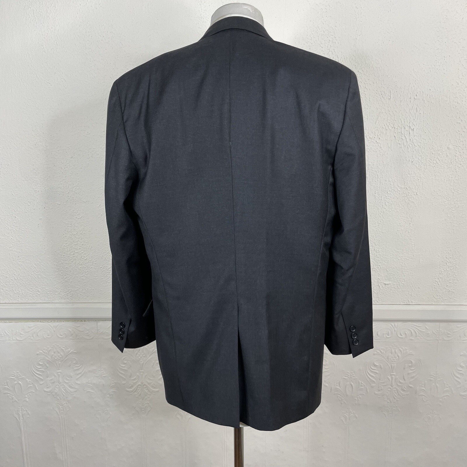 Samuelsohn Blazer Jacket Mens 42R Solid Dark Gray Dormeuil Amadeus