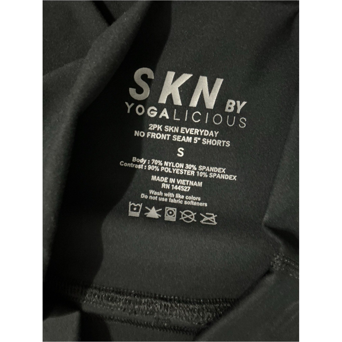 NWT Yogalicious SKN Lux Everyday 5″ Bike Shorts 2 Pack Black Size S