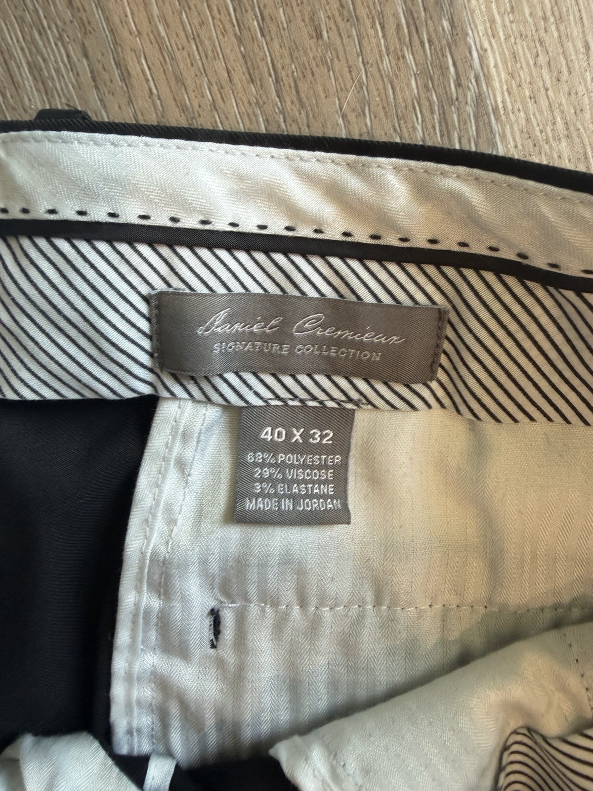 Daniel Cremieux Signature Collection Black Dress Pants 40W Stretch Flat Front