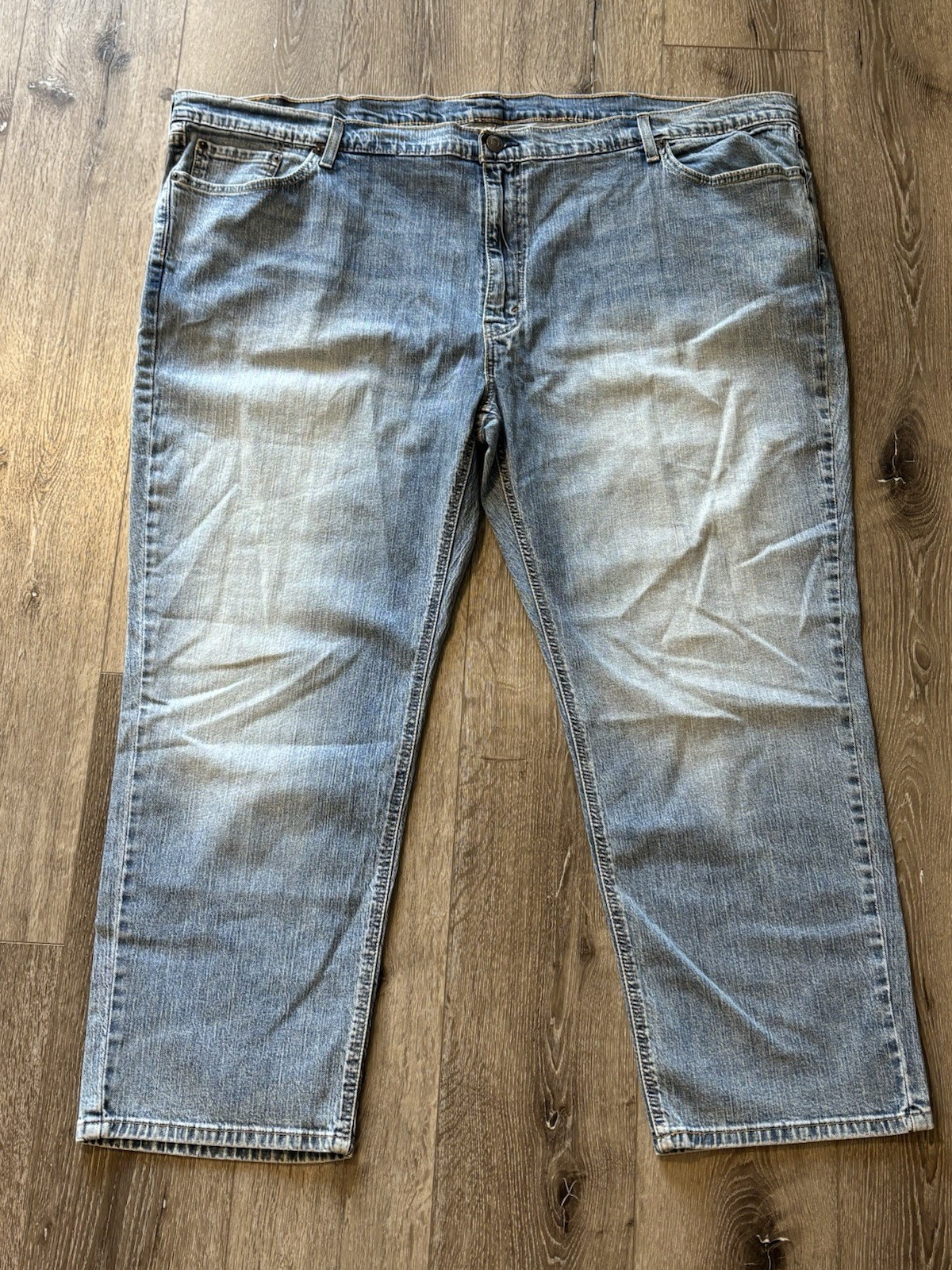 Levis 541 Athletic Taper Mens Jeans 54×32 Light Wash Blue Stretch Flex NEW READ