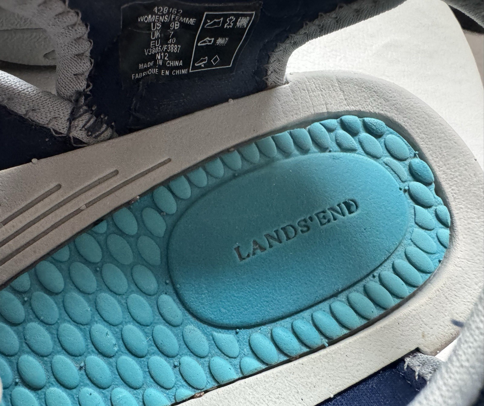 Lands’ End Trekker Sandals Women’s Water Hiking Closed Toe Blue Teal Size 9B