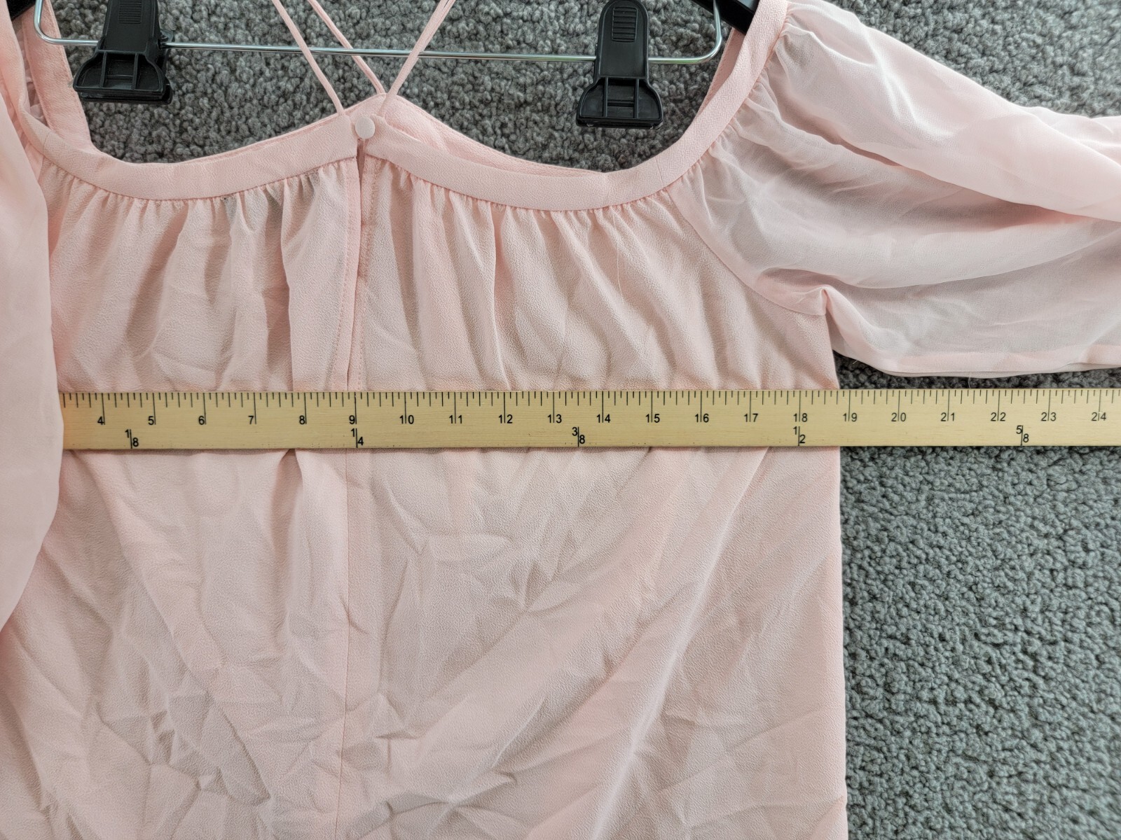 1.STATE Off-The-Shoulder Halter Neck Blouse Women’s S Pink Taffeta Long Sleeve
