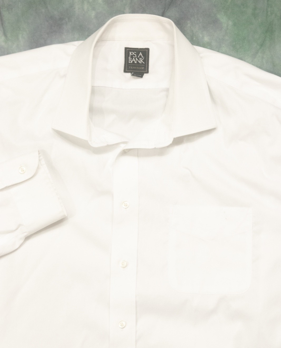JOS A BANK MENS L/S BUTTON DOWN TRAVELER WHITE TRADITIONAL FIT SHIRT 19 36 / 37