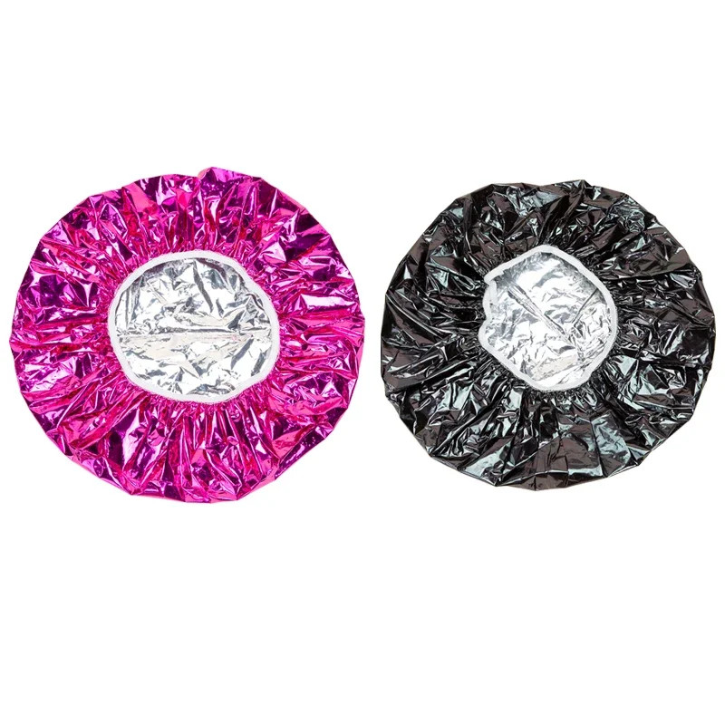 3/6pcs Rose Shower Cap Heat Insulation Aluminum Foil Insulation Hat Elastic Bath