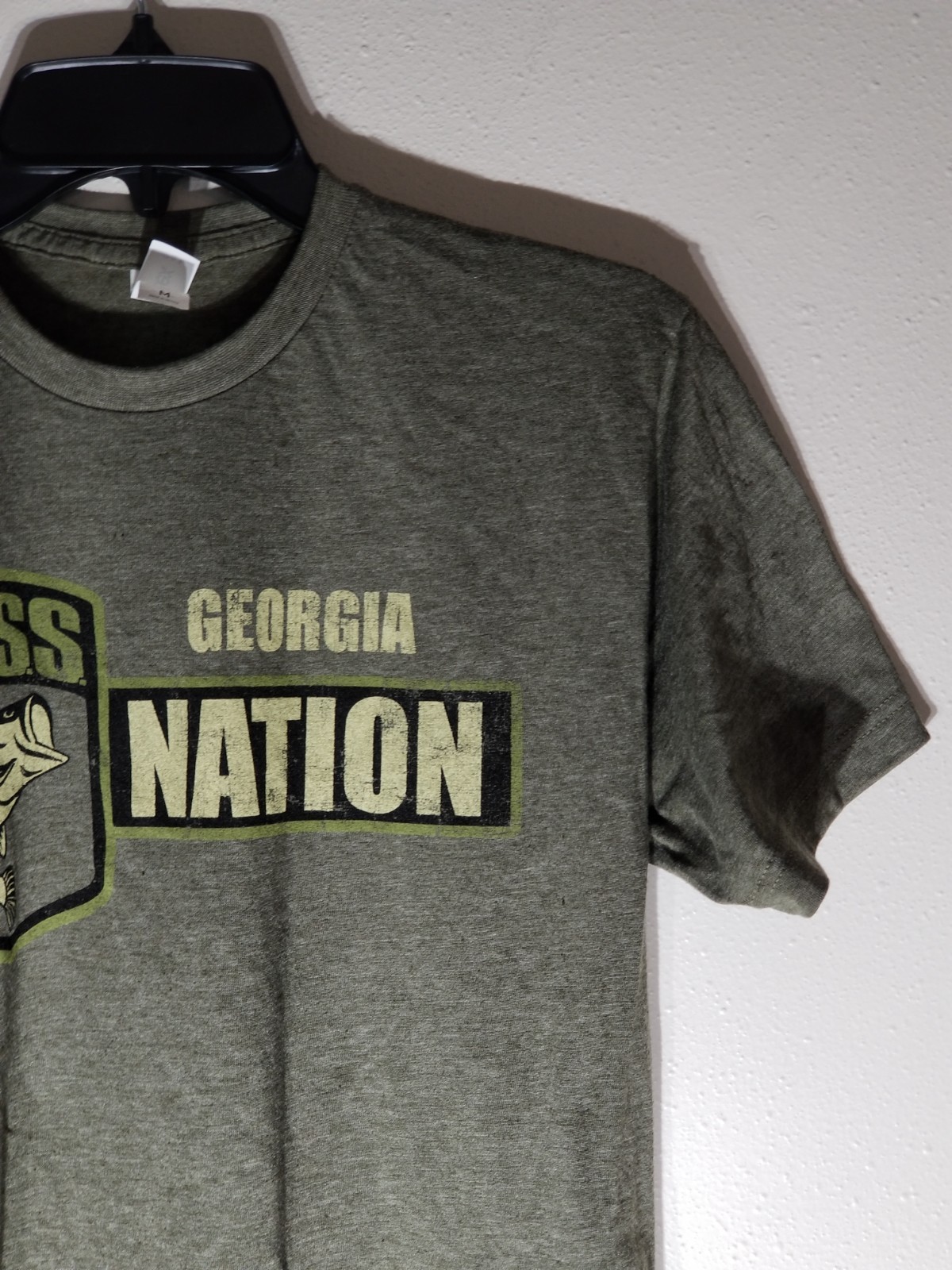 Tultex Green Georgia Bass Nation Short Sleeve Crew Neck Tee Size Medium