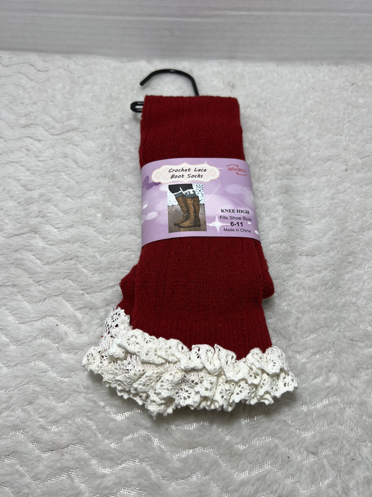 WinWin Women’s Crochet Lace Boot Knee Socks 6-11 Shoe Sz. Choose Color