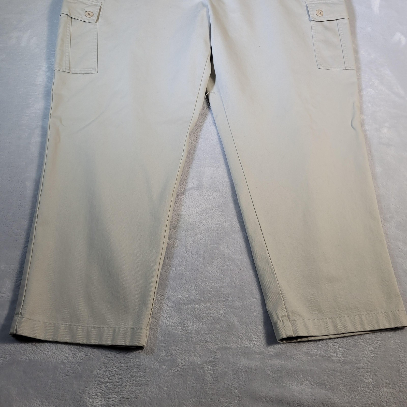 LL Bean Pants Mens 46×30 Beige Cargo Classic Fit Cotton Workwear Casual