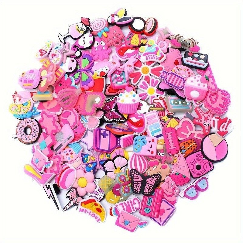Lot of 80 PCS Random Different Clip Shoe Charms for Shoe Decoration Lovely Cool
