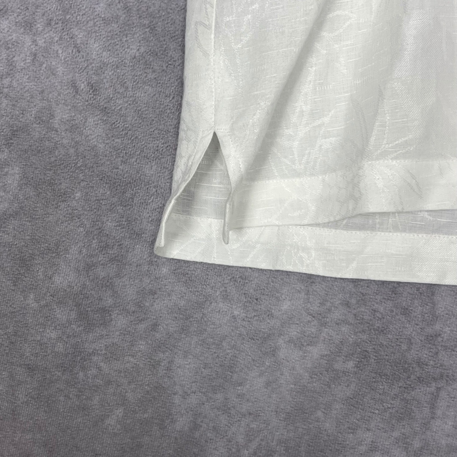Cubavera Button Down Shirt Men XL White Excellent Linen Blend Jacquard Pineapple