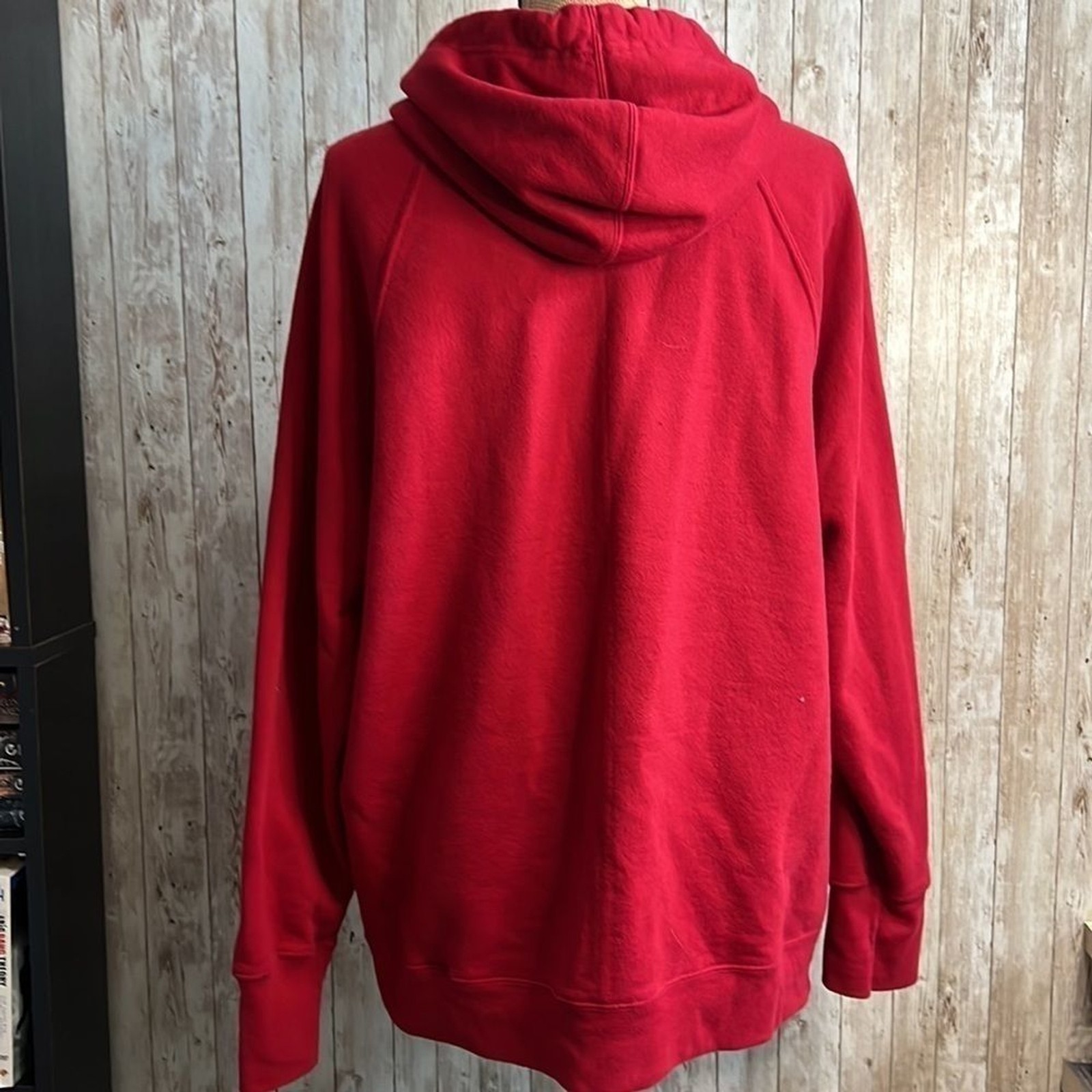 🌖 Champion Women’s Powerblend Logo Fleece Hoodie Sweatshirt Cranberry Red