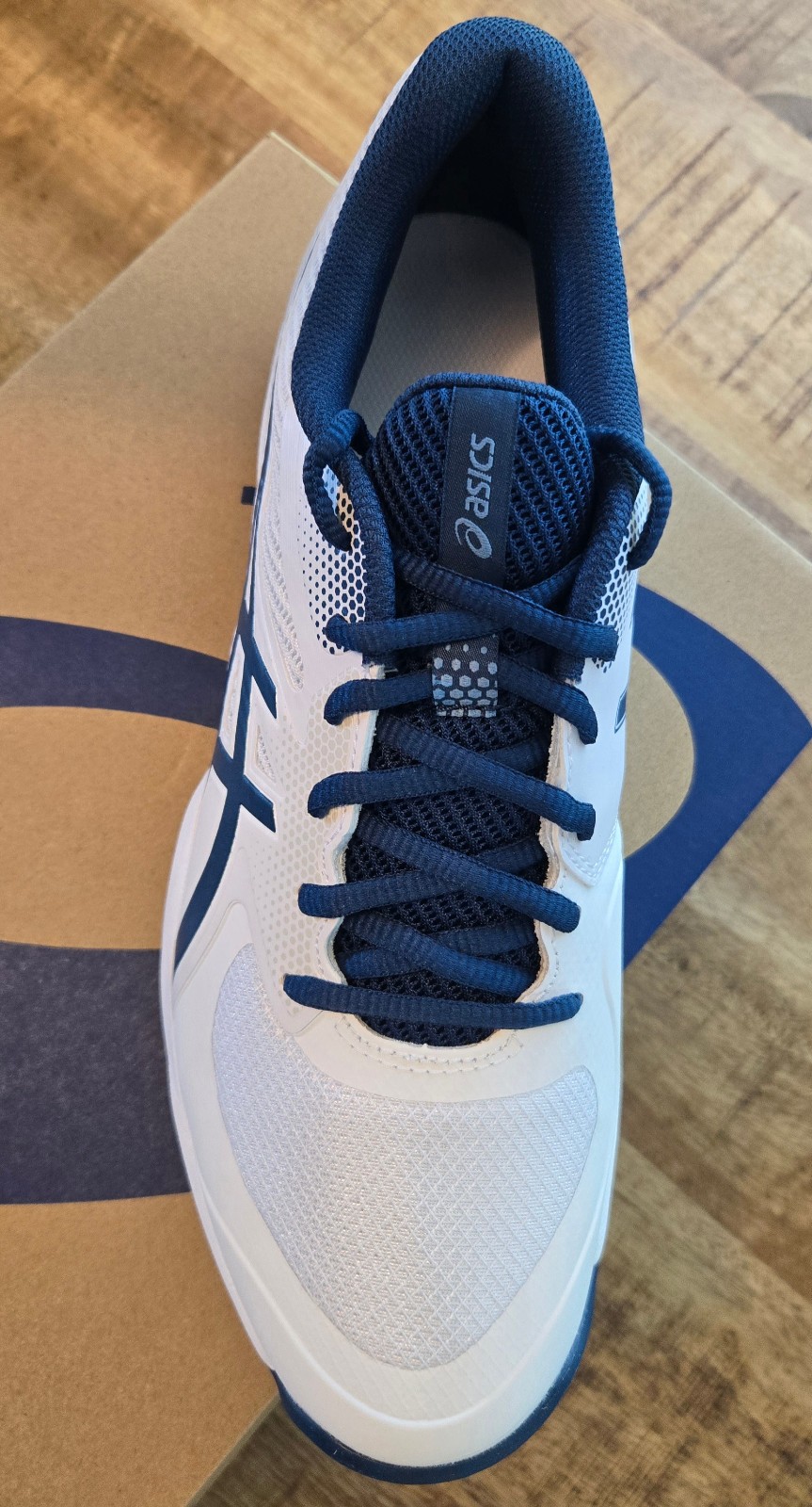 ASICS Game FF Pickleball Men’s Size 9 White/Twilight Blue 1041A488-101, DS USA