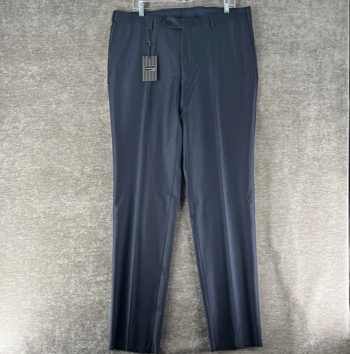 Ermenegildo Zegna Mila Dress Pants Navy Blue Wool Silk Men’s 36 UNHEMMED NEW