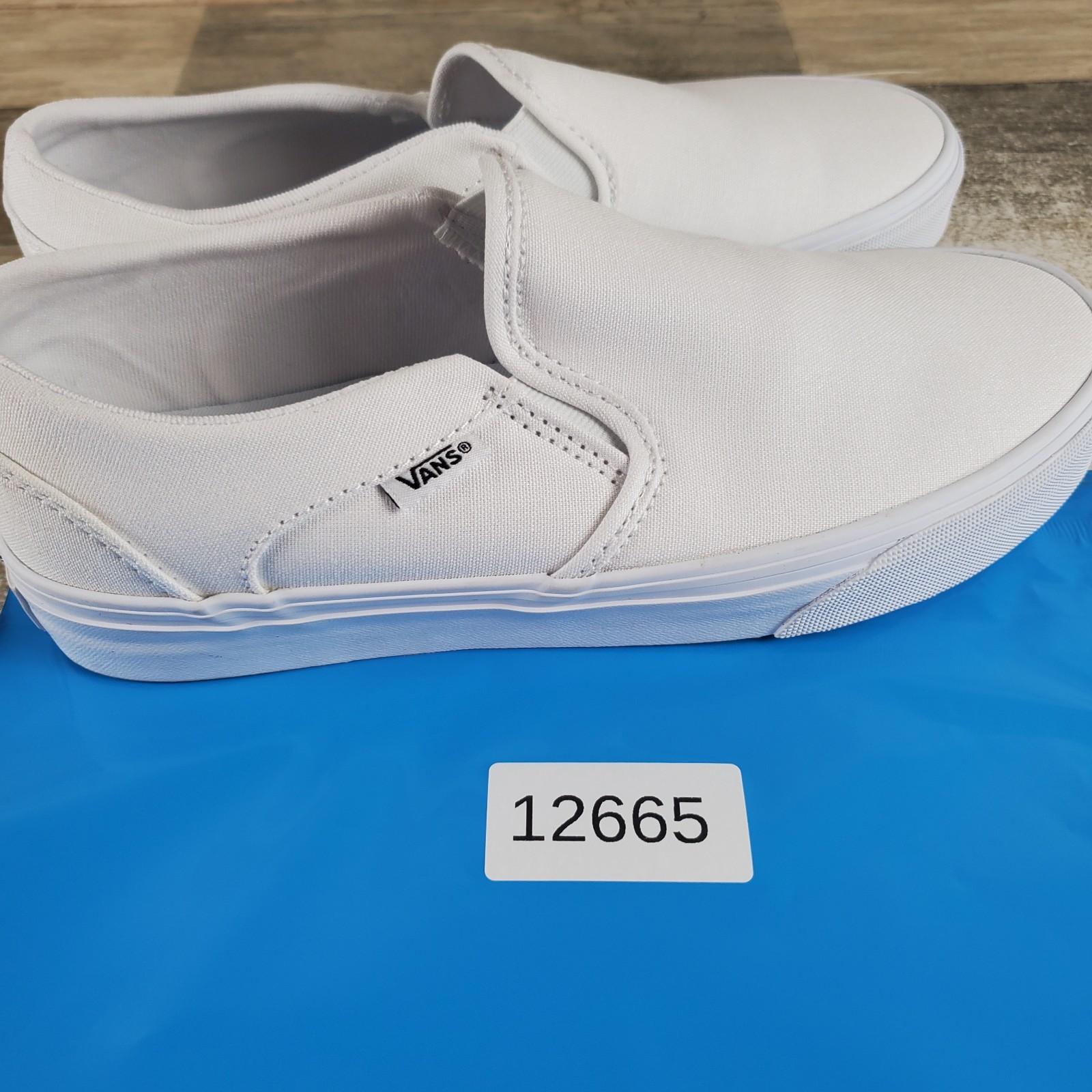 Vans Asher Womens Shoes Sz 8 Running White Elastic Gore Slip On Sneaker