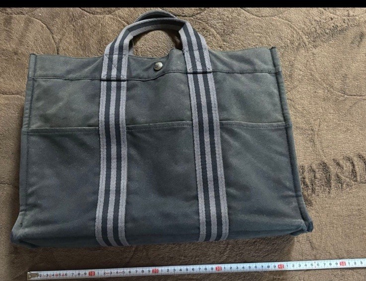 Hermes Vintage Fourre Tout MM TOTE Bag.canvas black from JAPAN.