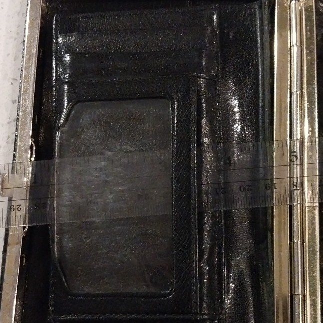 Abas full frame clutch wallet black and gold