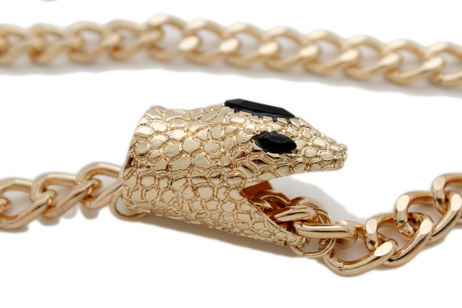 Women Sexy Fashion Belt Gold Color Metal Chain Snake Charm Hip Waist Size XS S M