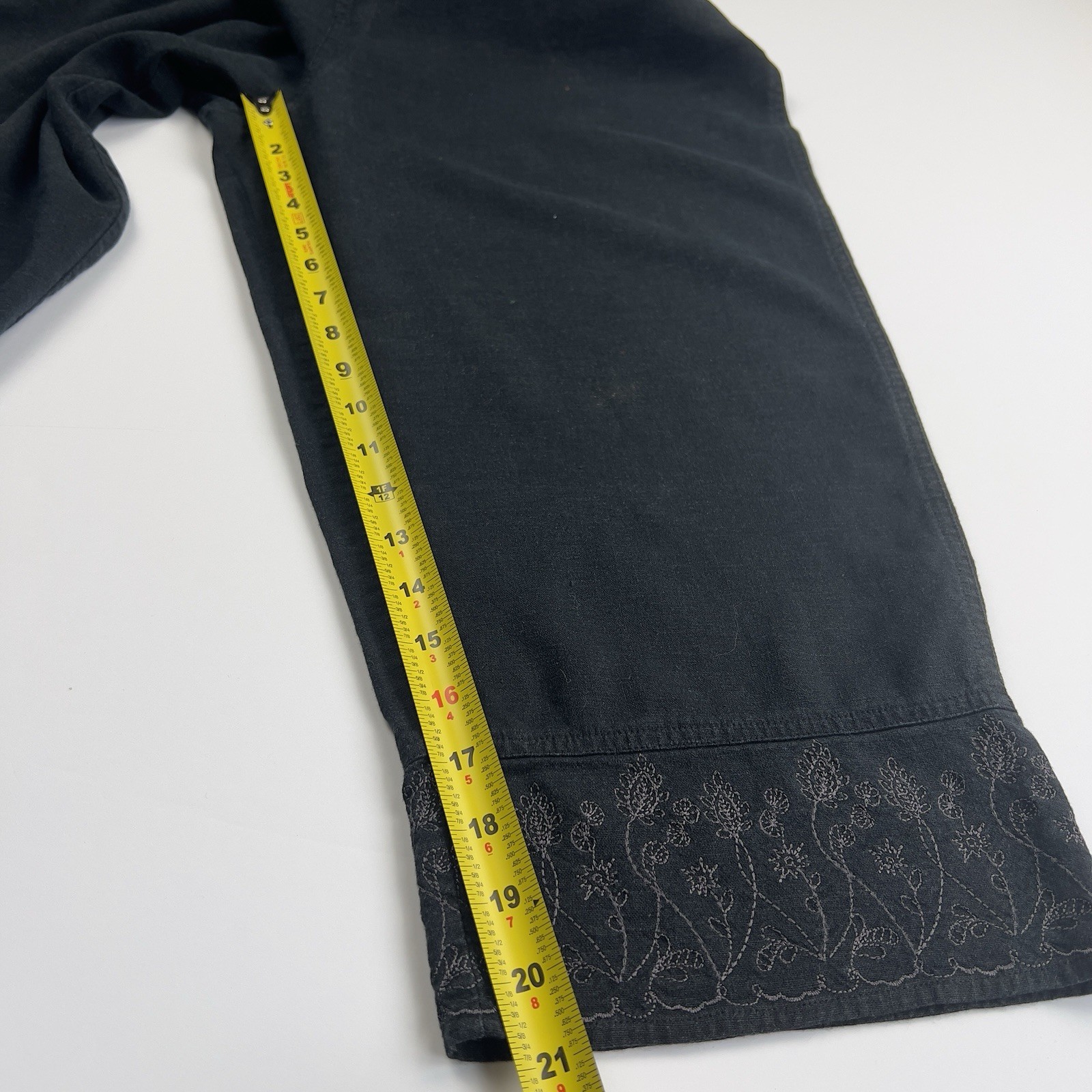 Vintage White Stag Black Linen Overalls Embroidered Artist Painters Jumpsuit M
