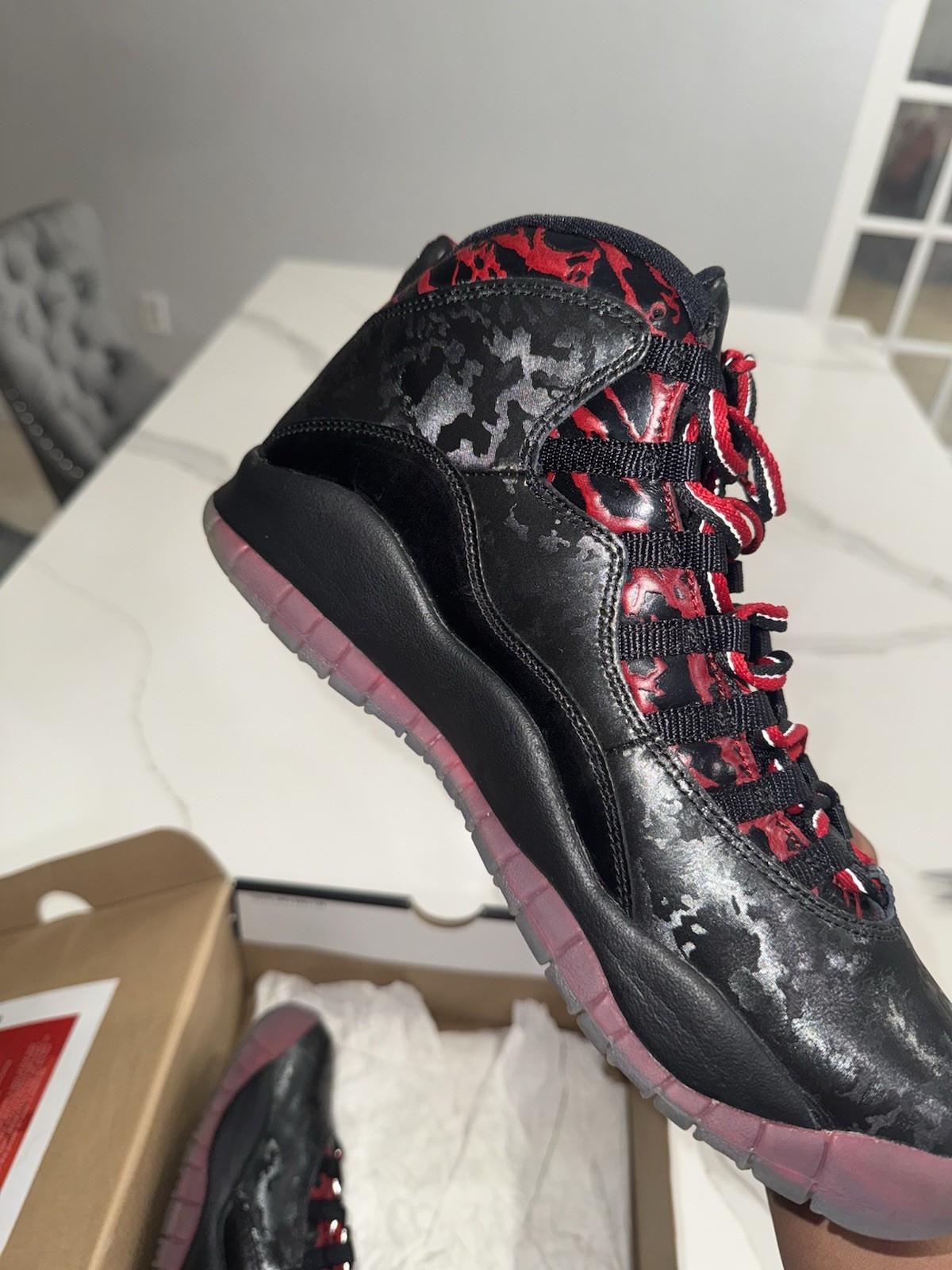 1x Worn Air Jordan 10 Retro DB Doernbecher SIZE 10 Black/Gym Red 2013