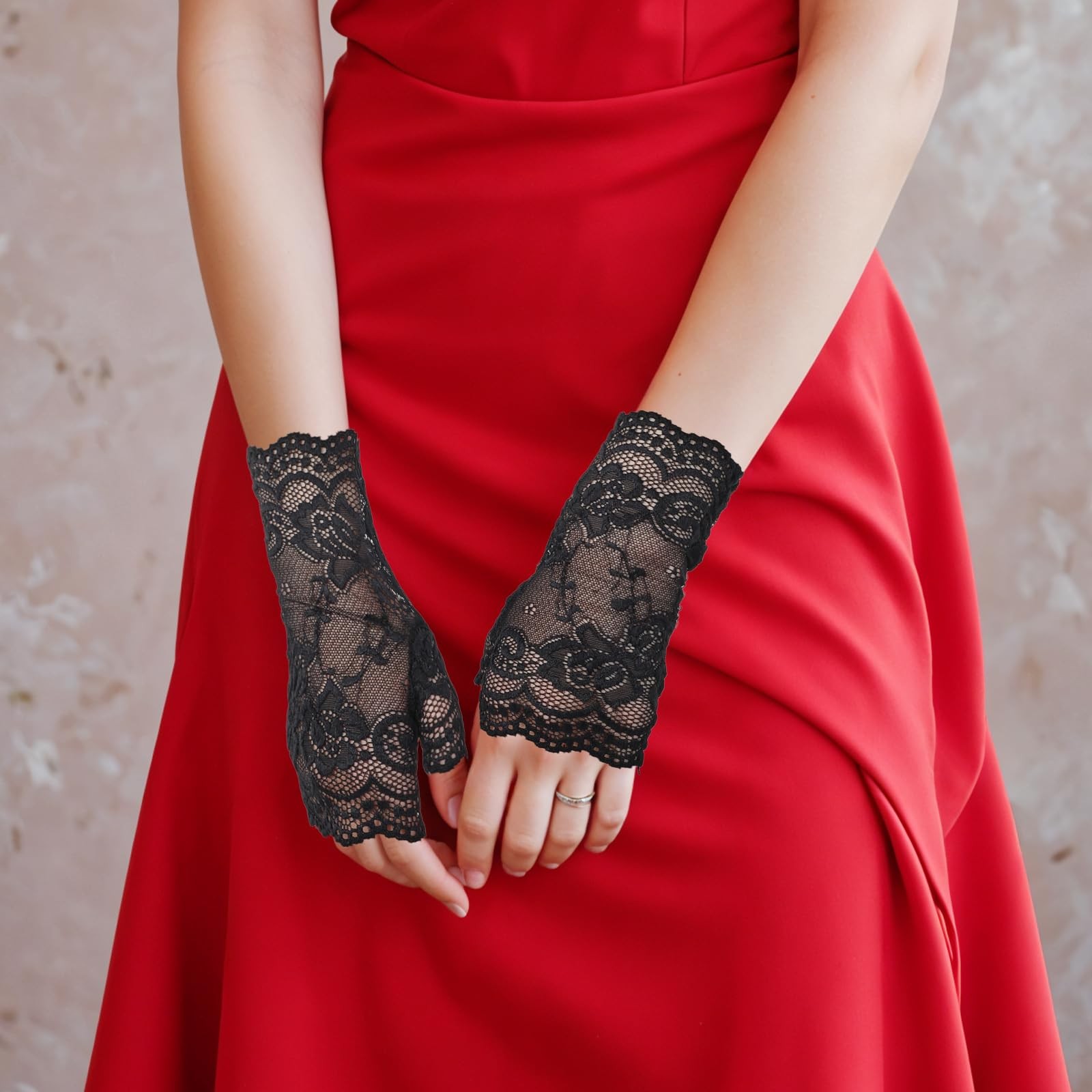 oruola 2pairs Lace 18.5X8.5 cm/7.28X3.35 in,17X8.5 cm/6.69X3.35 in, Black