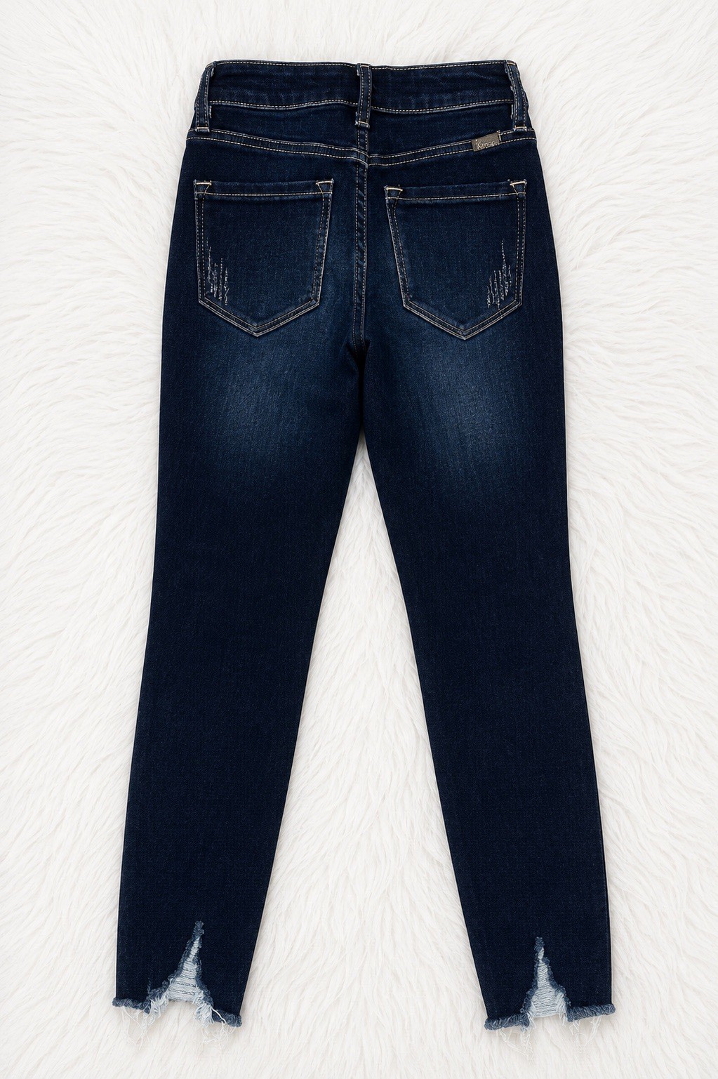 Kancan High Rise Dark Wash Distressed Skinny Jeans Size 0/23