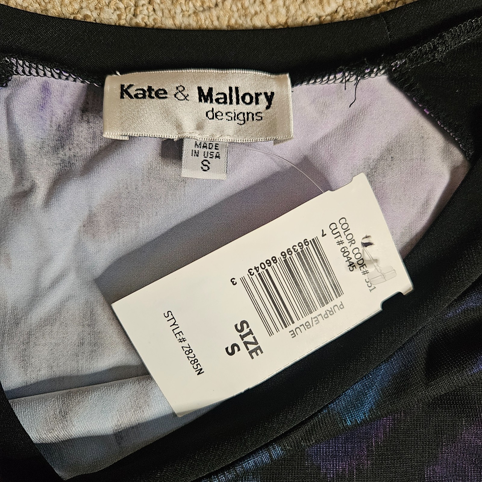 NWT Kate & Mallory Womens S Top Zebra Mesh Long Sleeve Retro Hippie Festival USA