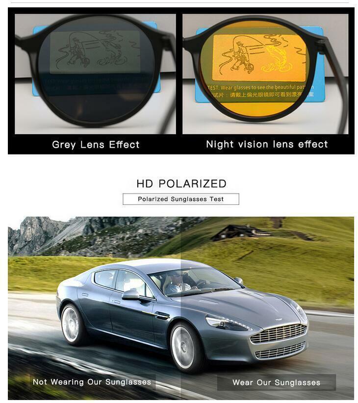 Round Polarized Lightweight Sunglasses For Men Women Retro Driving Glasses UV400
