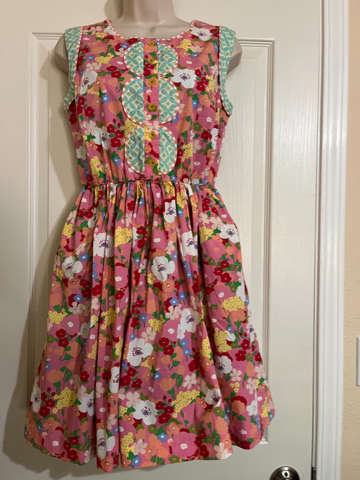 MATILDA JANE Sleeveless Leah Fit & Flare Dress Wonderful Parade Floral Pockets S