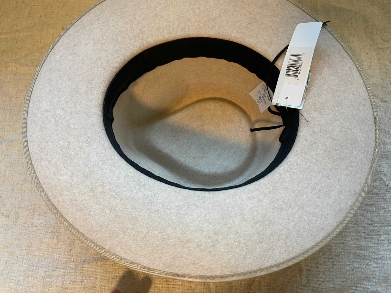 NEW Wide Brim Fedora Hat Beige Handcrafted Wool Boho Festival Classic Timeless