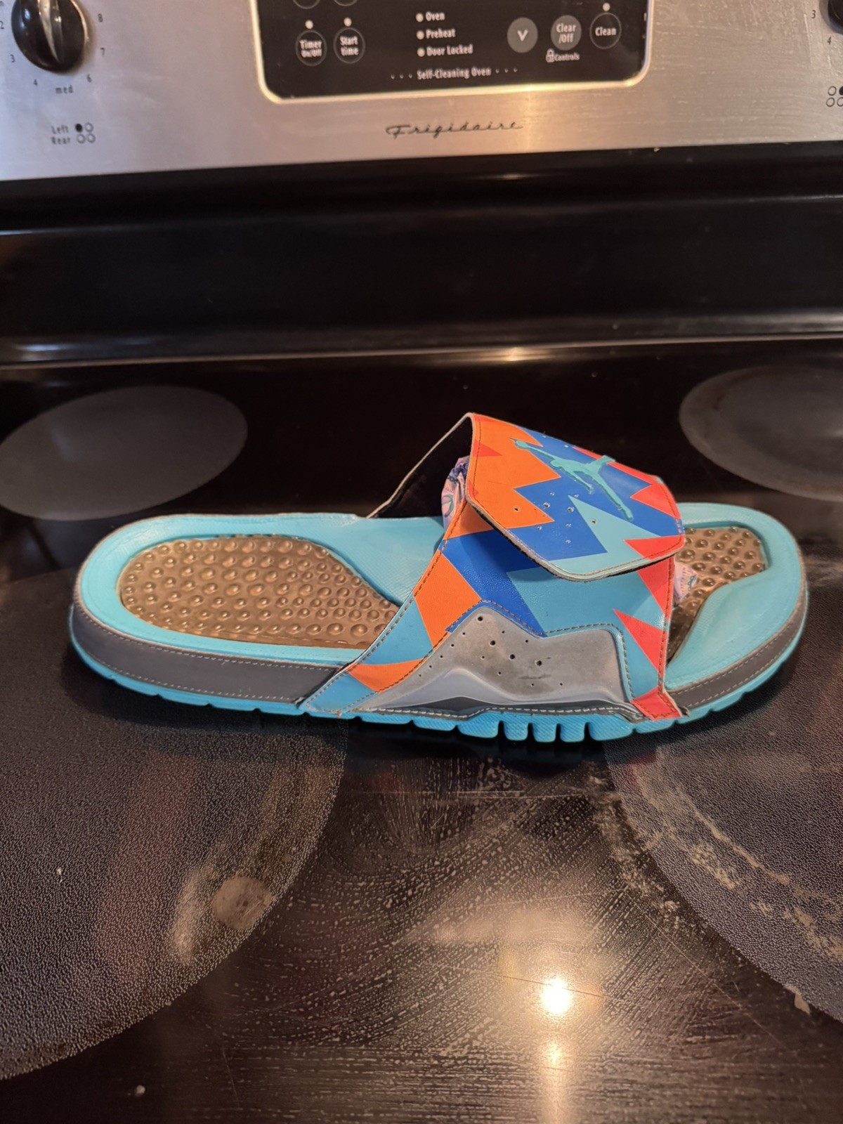 Size 12 – Air Jordan Hydro 7 Retro Slide Sandals Dark Grey Turquoise 705467-013